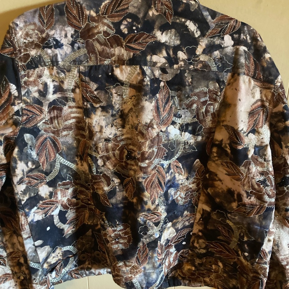 Chico’s Patterned Jean Jacket - Picture 3 of 8